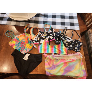New with Tags!!! Girls Size 8 Swim Separates, All 6 Pieces